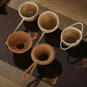 竹编手工竹根茶滤茶漏复古创意盖碗茶杯滤茶器编织滤网茶具茶漏器