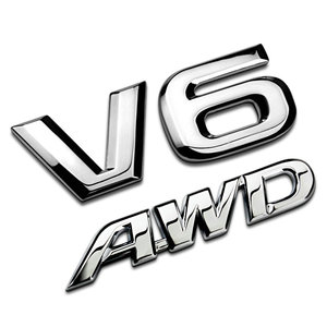 专用于4WD车标金属新汉兰达V6 AWD 车标车贴改装 越野车尾四驱标