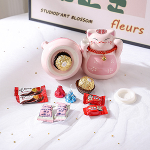 喜糖成品含糖果巧克力结婚婚礼礼盒满月生日伴手礼招财猫糖盒定制