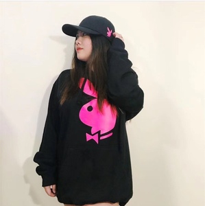 ASSC x Play Hoody logo 兔子联名限定 黑色字粉 连帽衫卫衣 外套