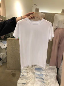 韩国东大门2020夏季新款莫代尔白色短袖T恤女网红ins圆领上衣潮
