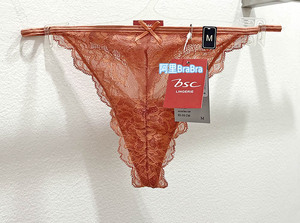 泰国BSC丁字裤女 橘红色 蕾丝花边 低腰女士 性感 代购 内裤