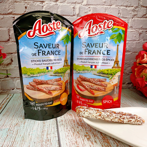 法国进口Aoste欧食特小肉肠原味迷你干香肠棒萨拉米食品腊肠50g