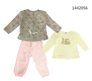 KANZ 德国品牌  女宝宝婴儿针织春秋款三件套外套+T恤+裤子