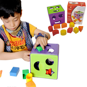 贝旺 幼儿园早教亲子园儿童益智桌面拼插塑料积木 几何分类玩具J