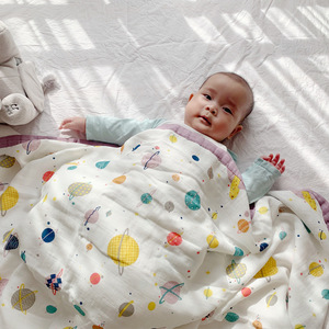 120*150 婴儿童纱布薄被子春秋夏季幼儿园宝宝毛巾被午睡毯盖毯子