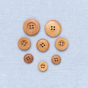 韩国进口装饰扣原木纽扣精致简约时尚衣服包袋圆形手工布艺木头扣