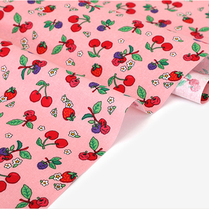 韩国dailylike进口20支纯棉布料樱桃草莓手工清新DIY服装印花面料