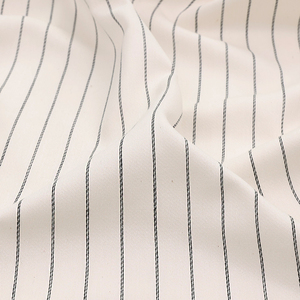 日本进口小纹工房毛圈棉布料梭织白色条纹柔软舒适春秋服装面料