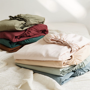 日式简约纯色40支全棉水洗棉被套单品纯棉素色枕套单件床单床笠
