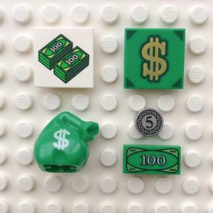 乐高LEGO有钱 蝙蝠侠100美元3069bpx7美金 钞票1×2印刷件5004939