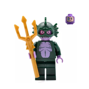 乐高 LEGO 沼泽怪 头套 10227 鱼型 怪物战士 头盔 mof014 绿色