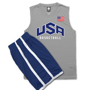 美国队篮球服套装定制国家队服订做训练服宽肩背心无袖坎肩球衣男