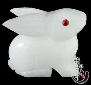 白玉兔子摆件一对天然玉石小白兔书桌家居装饰品招财纳福助运礼品