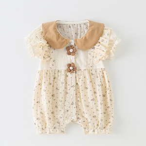 新生婴儿衣服夏季薄款套装女宝宝夏装短袖连体衣夏天纯棉婴幼儿类