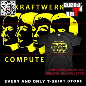 Kraftwerk发电站电子流行乐队Computerwelt纯棉男女摇滚夏短袖T恤