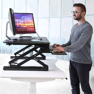站立式工作台升降桌电脑架笔记本台式显示器可调节办公桌上增高架