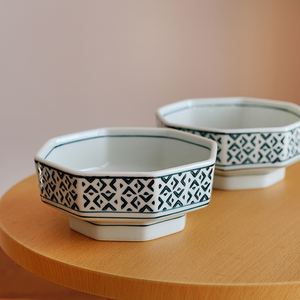 日式陶瓷餐具汤碗面碗大号米饭碗八角平钵家用水果沙拉碗 微瑕疵