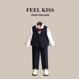 英国Feel kiss男童西装礼服英伦风帅气秋季洋气花童儿童西装套装