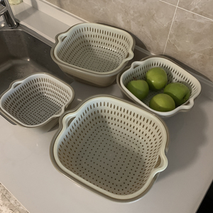 馨帮帮杂货铺 洗菜盆厨房家用沥水篮塑料果盆淘菜盆水果篮
