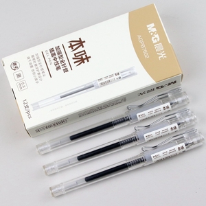 晨光文具本味中性笔AGPB7602加强型全针管笔尖0.5mm笔芯学生水笔