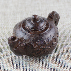 个性创意越南沉香木茶壶摆件工艺品小礼品特色中国风一壶酒喜相逢
