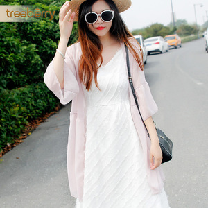 连衣裙套装两件套气质韩版洋气雪纺开衫白色植绒吊带连身裙套装女