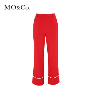 MOCO睡衣风撞色镶边装饰西装休闲裤MA181PAT107