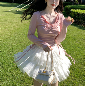 Blovelan月光少女 甜美可爱纯白蕾丝蛋糕裙蓬蓬短半身裙女团裙夏