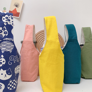 日式杯套手提保温杯保护套通用可爱猫咪环保饮料奶茶帆布水杯袋