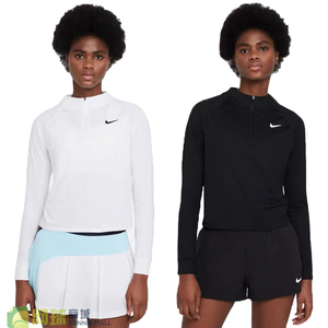 Nike耐克网球衣服女 24年秋冬新款速干半拉链长袖t恤网球裙CV4698