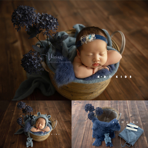 影楼新生儿满月宝宝儿童婴儿KD摄影道具手工头花背景复古拍照主题