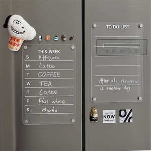 韩国透明亚克力磁铁冰箱贴留言板周计划表 备忘清单入户铁门磁吸