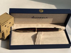 法国 waterman 威迪文 18k金尖 钢笔 海韵carene 琥珀纹珍漆金夹