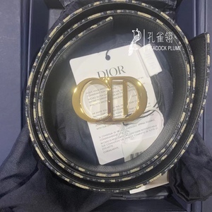 国内现货 Dior/迪奥男士CD金扣提花3.5cm宽度腰带皮带110码