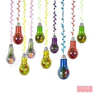 透明塑料灯泡花瓶吊瓶悬挂饰 幼儿园创意空中吊饰 diy家居小摆件