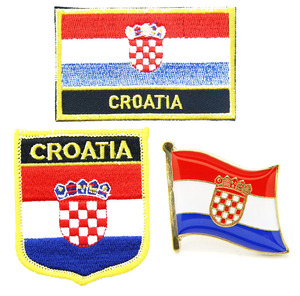 095 croatia flag pin patch克罗地亚国旗布贴 背胶熨烫臂章徽章
