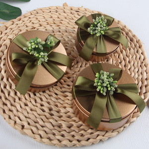 森系创意田园马口铁喜糖盒子婚庆包装绿色花蕊桌糖伴手礼盒10尺寸