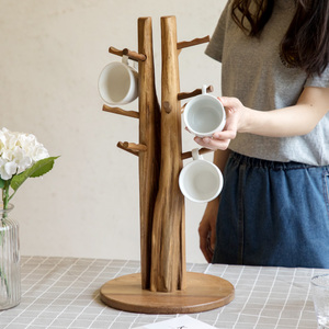 实木创意沥水杯架水杯挂架家用茶杯架子马克杯咖啡杯收纳置物架