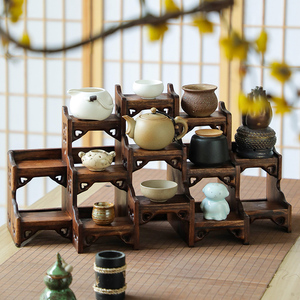 中式桌面小型博古架实木茶壶展示架紫砂壶摆放架子茶具置物架摆件