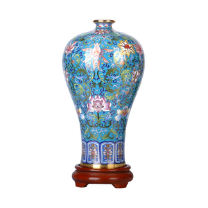 景泰蓝花瓶15寸梅瓶铜胎掐丝珐琅家居装饰摆设收藏工艺品花瓶摆件