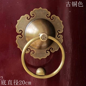 大门拉手仿古铜扣手兽头铜门环装饰复古纯铜实心拉环黄铜铁门把手