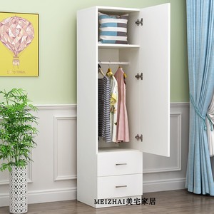单门衣柜儿童衣柜收纳柜现代简约实木板式租房经济型立柜窄衣柜