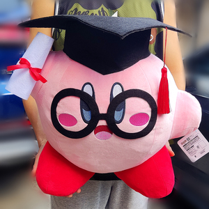 日本新款星之卡比博士帽毕业装毛绒公仔胖丁学士服布娃娃毕业礼物