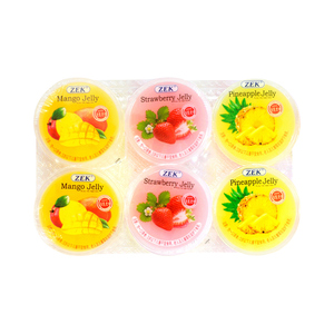 【自营】ZEK芒果凤梨草莓味6连杯果冻布丁 零食进口低卡韩国水果