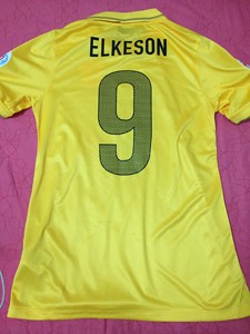 广州恒大2014赛季客场球员版球衣 埃尔克森 艾克森L码，正