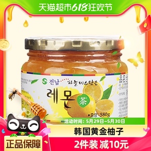 全南 韩国进口蜂蜜柚子茶580g 颗粒果肉方便聚餐维C冲泡饮品