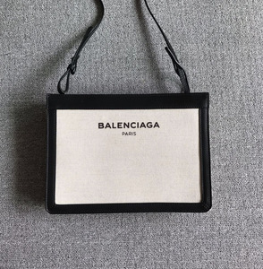 欧洲代购 Balenciaga巴黎世家 canvas帆布包 单肩包黑白拼信封包