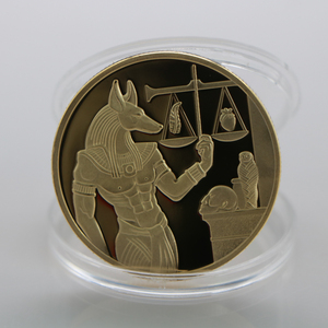 古埃及死神阿努比斯天秤公平纪念币猎犬币收藏硬币狗头金币