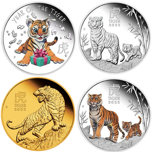 澳大利亚2022十二生肖虎年动物纪念章 贺岁摆件创意虎金银币硬币